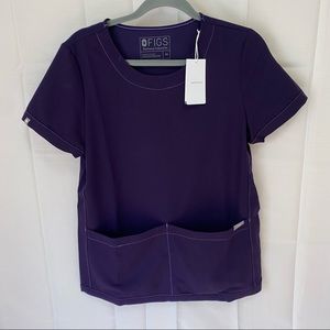 NWT Figs Rama XS scrub top purple